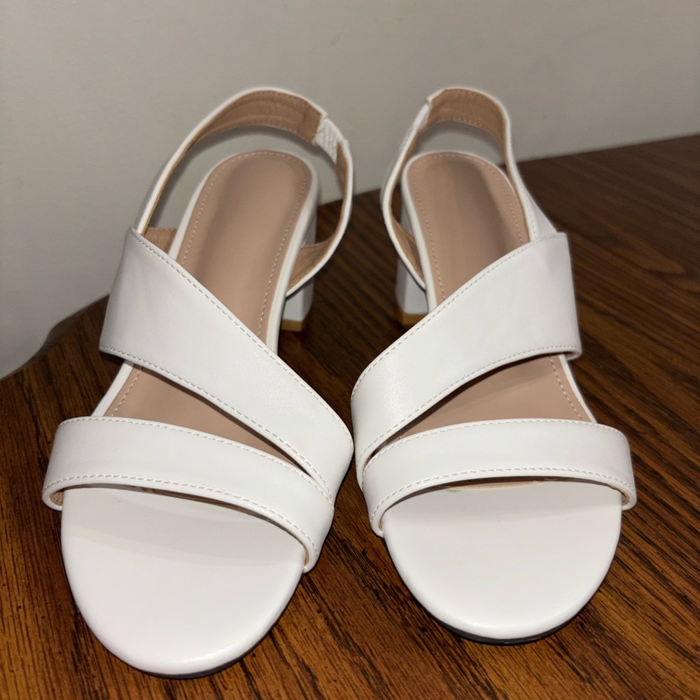 SHEIN White Strappy Heels